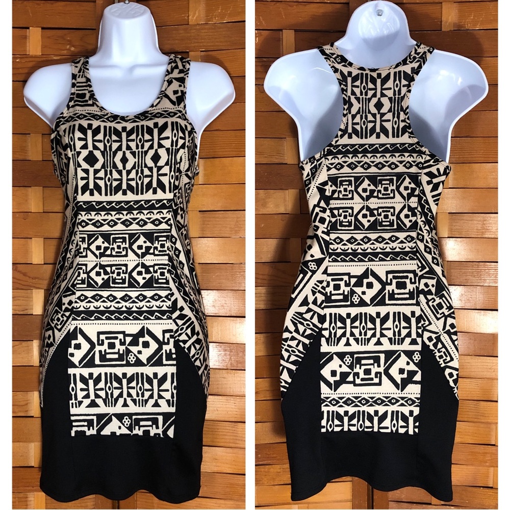 Aztec Print Fitted Dress